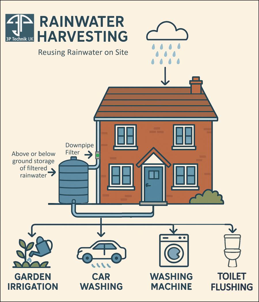 Uses of rainwater within SuDS