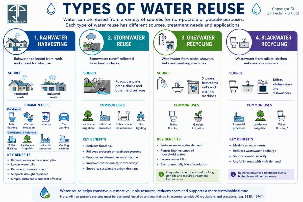 Four types of Water Reuse