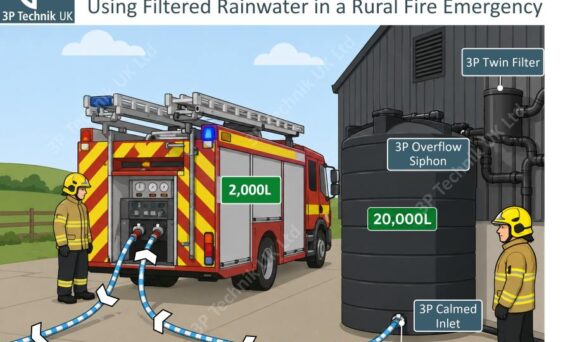 Using Filtered Rainwater in a Rural Fire Emergency - 3P Technik UK Ltd