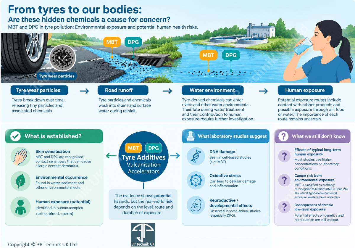 From Tyres to our Bodies. Are these hidden chemicals cause for concern - MBT, DPG